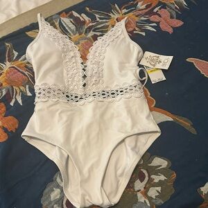 White Becca one piece swimsuit. Brand new with tags.